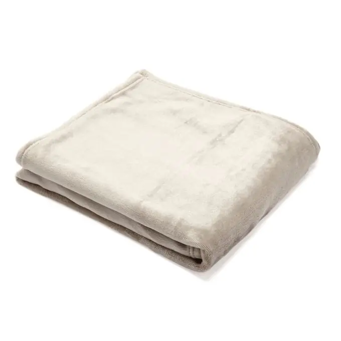 Handgefertigt Tagesdecke Flanell beige 125x150cm