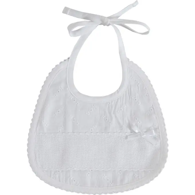 Stickerei-Lätzchen für Neugeborene 18x18cm – Weiß Original