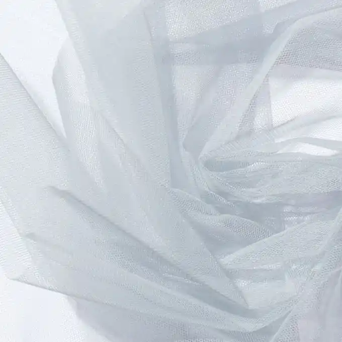 Preisreduziert Stoff Tüll einfarbig silber