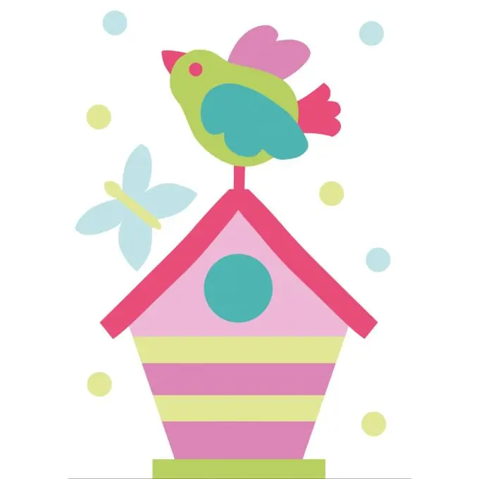 Preisreduziert Großloch Stickset Vogel am Nistkasten 13x18cm