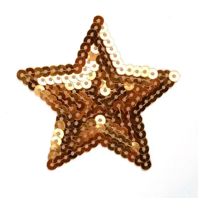 Thermoklebendes Sternmotiv mit Pailletten, gold Kostenloser Rückversand