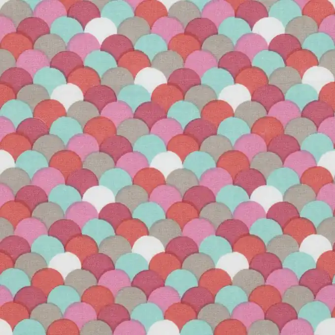 Cretonne Schuppenmuster Wald rosa Sonderangebot