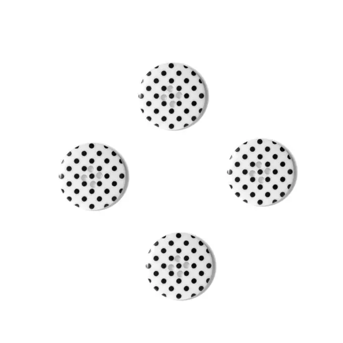 Echt Knöpfe Vichy mit Punkten 25 mm schwarz