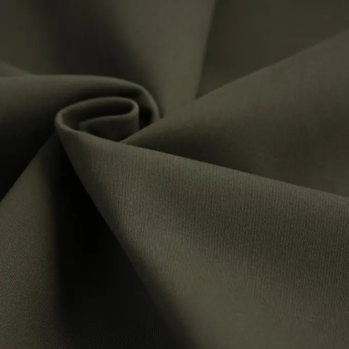 Stoff Gabardine einfarbig khaki Gratis Versand