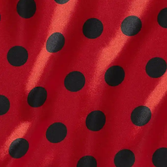 Roter Satinstoff mit schwarzen Punkten Limited Edition