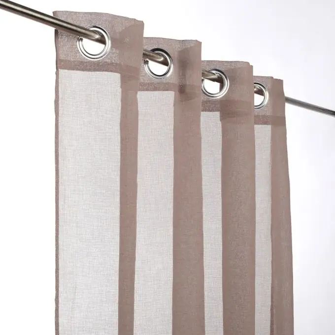 Rabatt Einfarbiger Voile-Vorhang Beige 140x240cm Mémoire