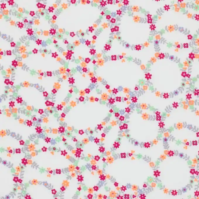 Sofort Bestellen Baumwollstoff Blumen orange fluo