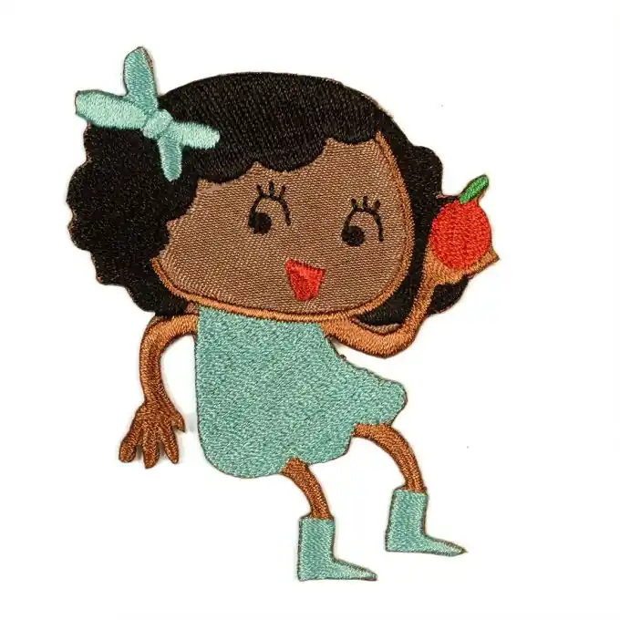 Bügelbild Mädchen blau Abverkauf