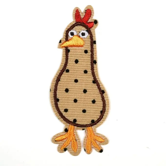 Bügelaufnäher Hahn, braun Must-Have