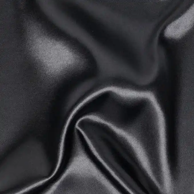 Preis Gesenkt Einfarbiger Satin-Stoff, schwarz