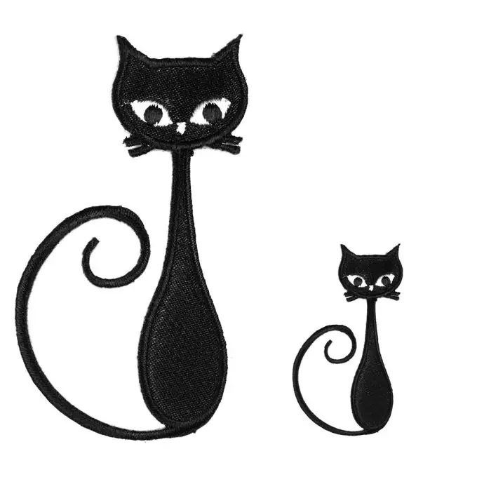 Preisreduziert Bügelbild Verzierung, schwarze Katzen