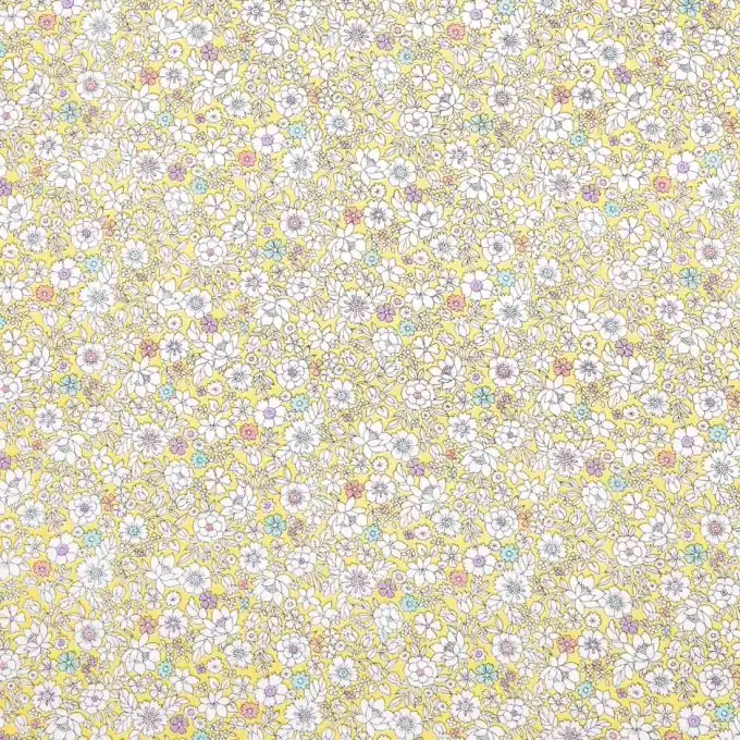 Popeline Blumen gelb Markenware