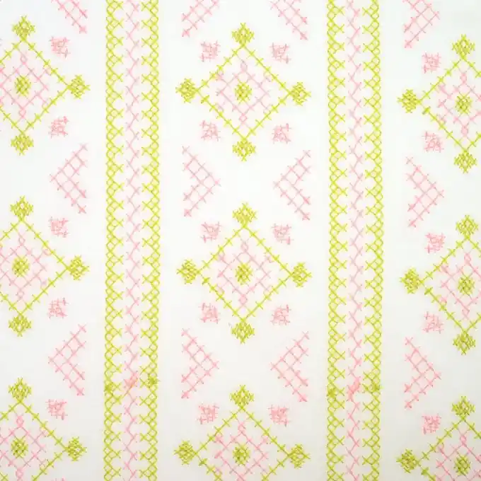 Viskosestoff Ethnomuster bestickt anisgrün Weltweiter Versand