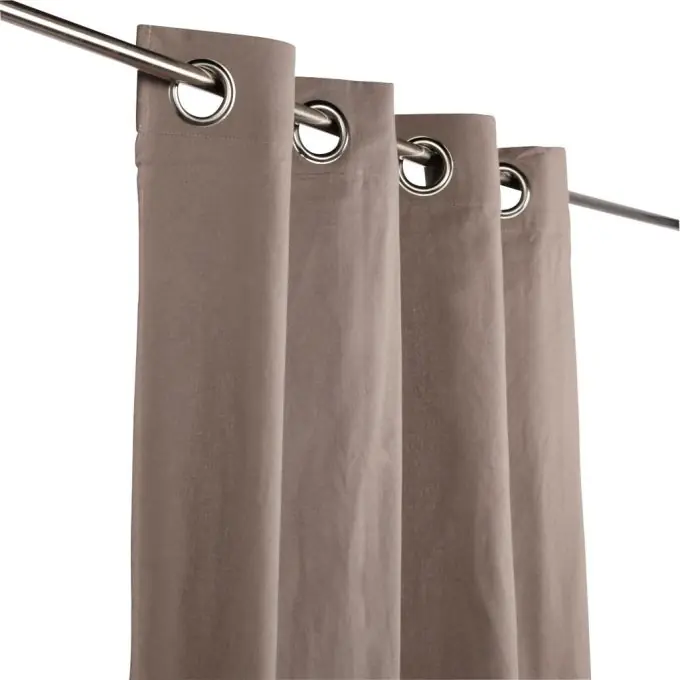 Preiswert Vorhangstoff in Halbpanamabindung Baumwolle Léa, Beige