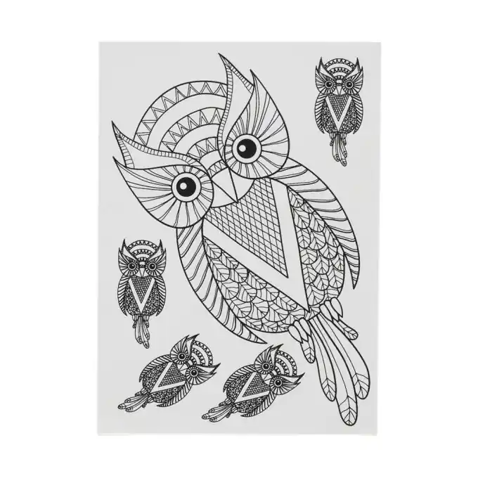 Thermoklebendes Eulenmotiv schwarz Exklusiv