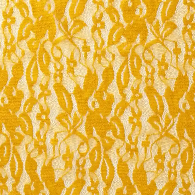 Weltweiter Versand Unifarbene Spitze Senfgelb 145cm Breite