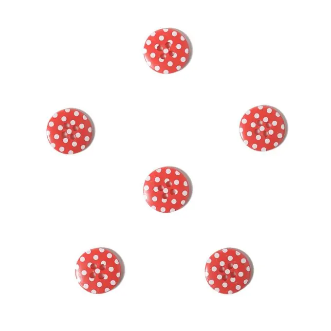 Neu Im Sortiment Knöpfe Vichy mit Punkten weiß rot 18 mm