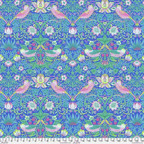 Mega-Angebot Kaffe Fassett X Morris & Co. Cotton Lawn Strawberry Thief blue