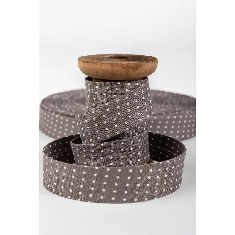 Schrägband Westfalenstoffe Capri Pünktchen taupe Abverkauf