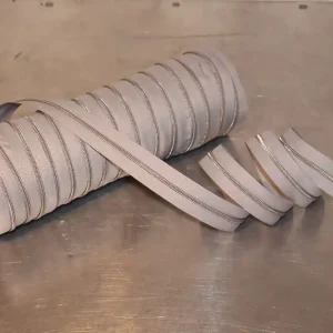 Reißverschluss metallisiert hellgrau/silber schmale Raupe Nur Heute