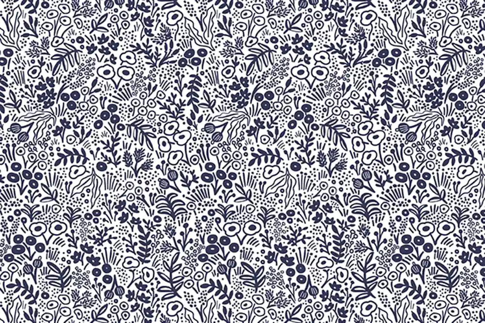 Cotton and Steel Basics – Rifle Paper Co – Tapestry Lace Navy Heute Kaufen