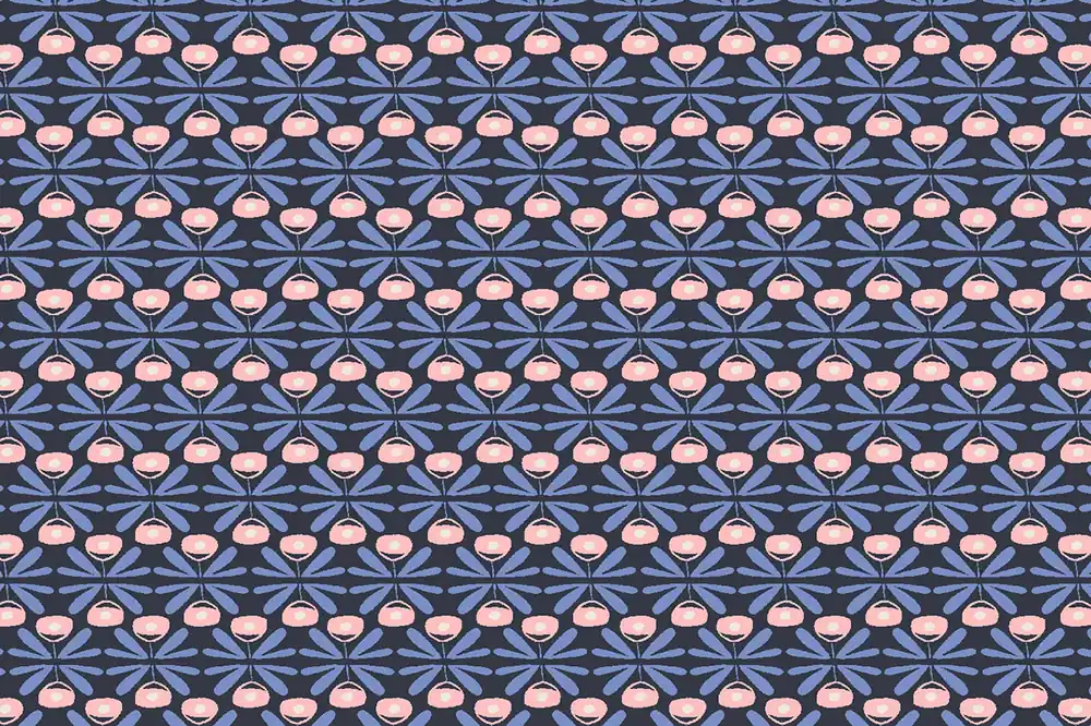 Cotton and Steel Loli’s Garden Ana Sanfelippo Begonia Night Flower Neu Im Sortiment