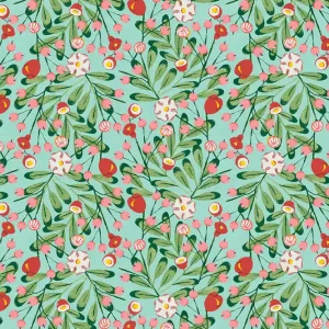 Handgefertigt Cotton and Steel Loli's Garden Ana Sanfelippo Petunia Grass is greener