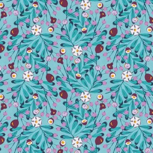 Markenware Cotton and Steel Loli's Garden Ana Sanfelippo Petunia Blue Dream