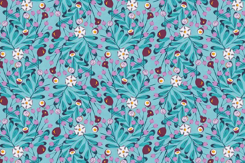 Markenware Cotton and Steel Loli’s Garden Ana Sanfelippo Petunia Blue Dream