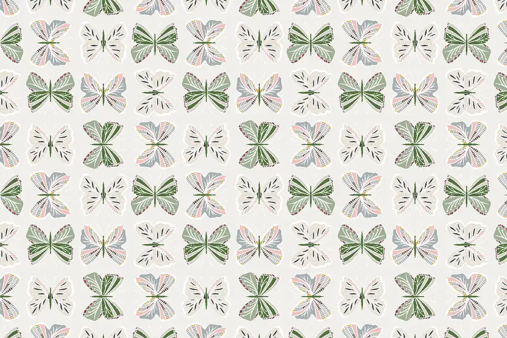 Cotton and Steel I’ll watch you fly Lettie Mae Winged Soft Pearl Ab Werk