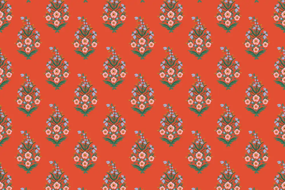 Exklusiv Rifle Paper Vintage Garden Paisley Red Metallic