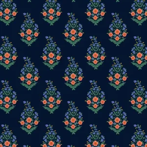 Rifle Paper Vintage Garden Paisley Navy Metallic Kracherpreis
