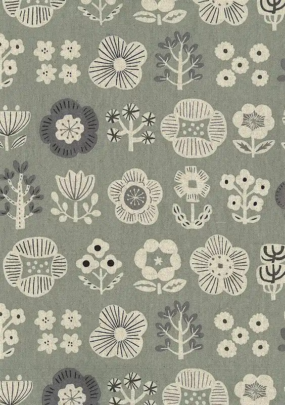 Canvas Kokka Flower Multi sage Wochenendangebot