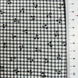 Kokka Kirschen auf blauem Karo Rabatt