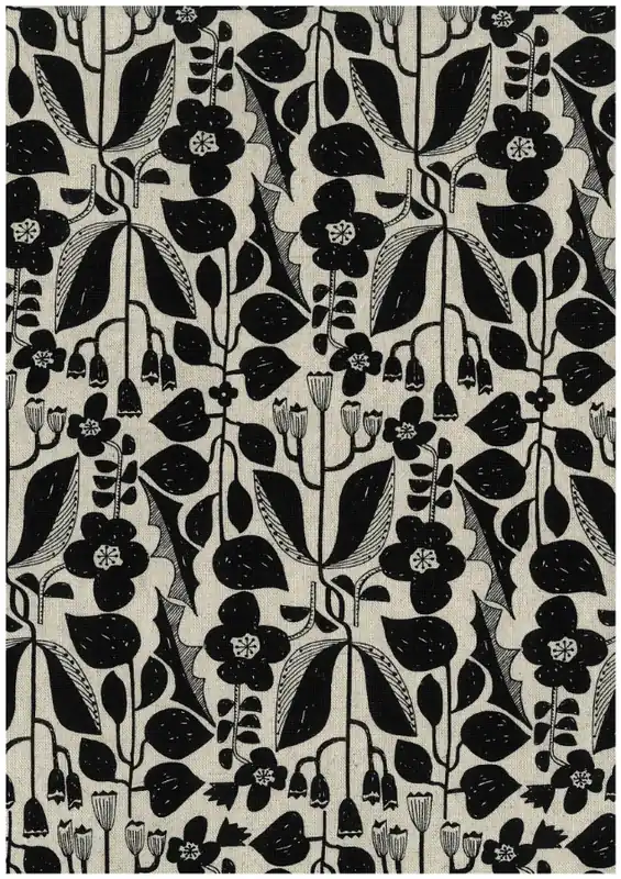 Kokka Canvas Retroblumen natural Neu Im Sortiment