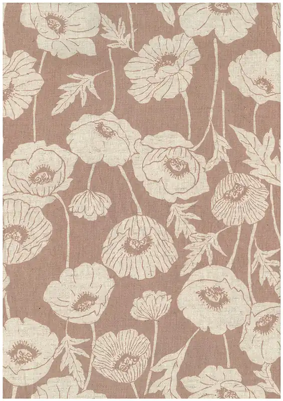 Weltweiter Versand Kokka Canvas Poppy dusty rose