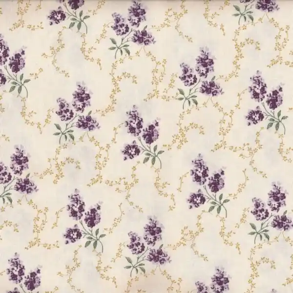 Wachstuch Oilcloth Adele Creme/lavender Mengenrabatt