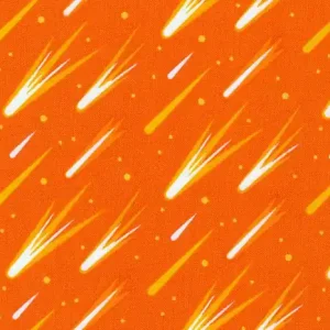 Kostenloser Rückversand Elizabeth Hartman Planetarium Shooting stars orange