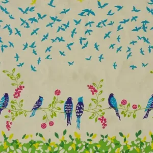 Preisknaller Echino Patchwork Vögel grün