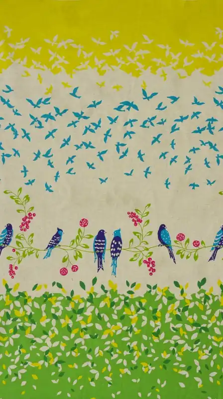 Preisknaller Echino Patchwork Vögel grün