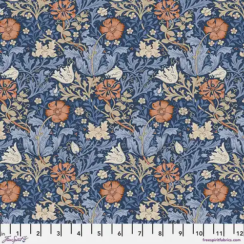 Neu Baumwoll-Voile Cotton Lawn Bexleyheath Morris&Co Compton Inky