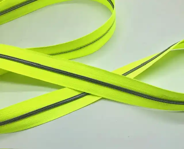 Preis Gesenkt Reißverschluss metallisiert neongelb/silber breit