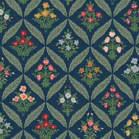 Rifle Paper Dahlia Estee Garden Navy Multi Canvas Sichere Zahlung