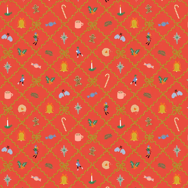 Top-Preis Rifle Paper Holiday Classics Holiday Argyle Red and Metallic Gold
