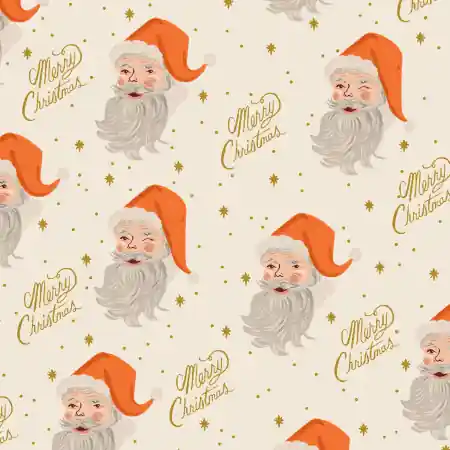 Rifle Paper Holiday Classics Santa Cream Metallic Sichere Zahlung
