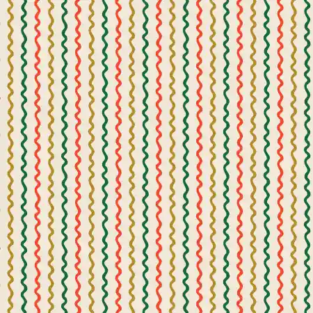 Rifle Paper Holiday Classics Ribbon Stripe Cream Metallic Premium