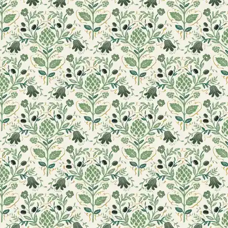 Rifle Paper Dahlia Artichocke Cream Metallic Premium