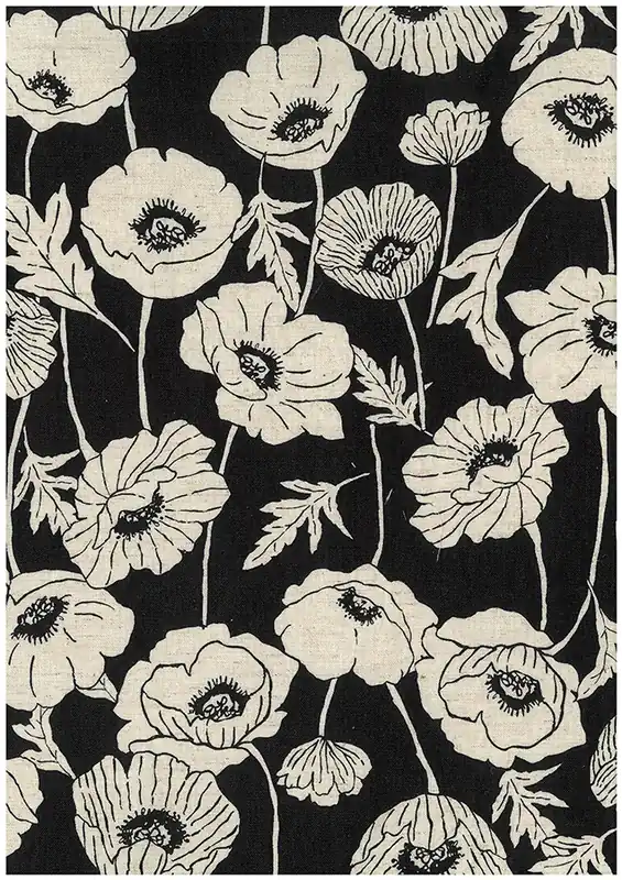 Geld-Zurück-Garantie Kokka Canvas Poppy black