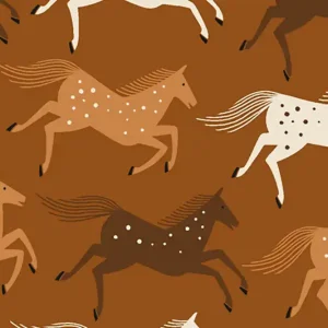 Wild & Free Loes van Oosten CANVAS Wild Horses Delightful Golden Im Trend