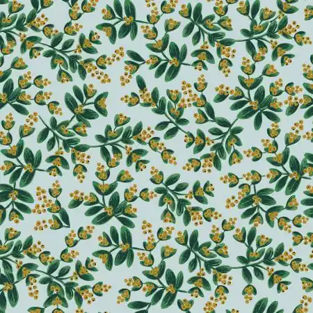 Top-Seller Cotton and Steel Rifle Paper Holiday Classics Mistletoe Mint metallic
